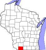 Map of Wisconsin showing Lafayette County - Click on map for a greater detail.