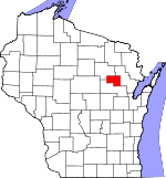 Map of Wisconsin showing Menominee County - Click on map for a greater detail.