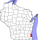 Map of Wisconsin showing Milwaukee County - Click on map for a greater detail.