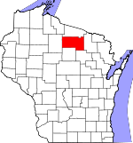 Map of Wisconsin showing Oneida County - Click on map for a greater detail.