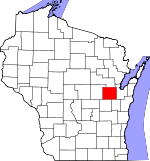 Map of Wisconsin showing Outagamie County - Click on map for a greater detail.