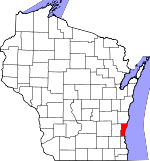 Map of Wisconsin showing Ozaukee County - Click on map for a greater detail.