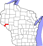 Map of Wisconsin showing Pepin County - Click on map for a greater detail.