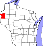 Map of Wisconsin showing Polk County - Click on map for a greater detail.