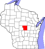 Map of Wisconsin showing Portage County - Click on map for a greater detail.