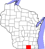 Map of Wisconsin showing Rock County - Click on map for a greater detail.