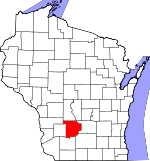Map of Wisconsin showing Sauk County - Click on map for a greater detail.