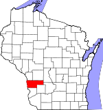 Map of Wisconsin showing Vernon County - Click on map for a greater detail.