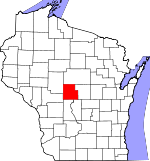 Map of Wisconsin showing Wood County - Click on map for a greater detail.