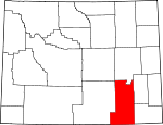 Map of Wyoming showing Albany County - Click on map for a greater detail.
