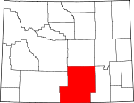 Map of Wyoming showing Carbon County - Click on map for a greater detail.