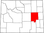 Map of Wyoming showing Converse County - Click on map for a greater detail.