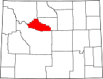 Map of Wyoming showing Hot Springs County - Click on map for a greater detail.