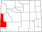 Map of Wyoming showing Lincoln County - Click on map for a greater detail.