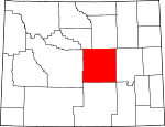 Map of Wyoming showing Natrona County - Click on map for a greater detail.
